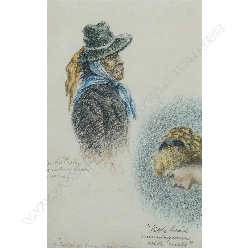Owen Heathcote Grierson Merton (NZ 1887-1931) Sketches from North American Sketchbook, Image 1++