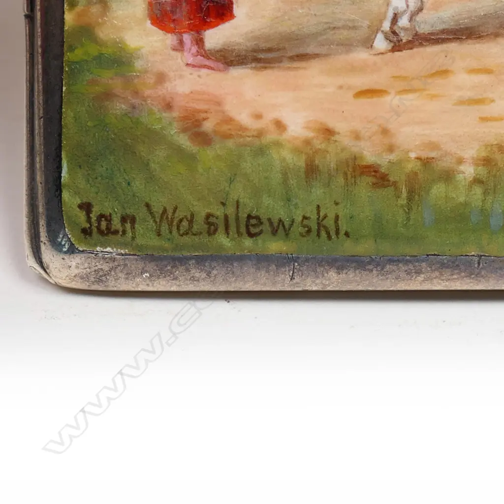 An early 1900s German 935 silver and enamel cigarette case, Image 1++