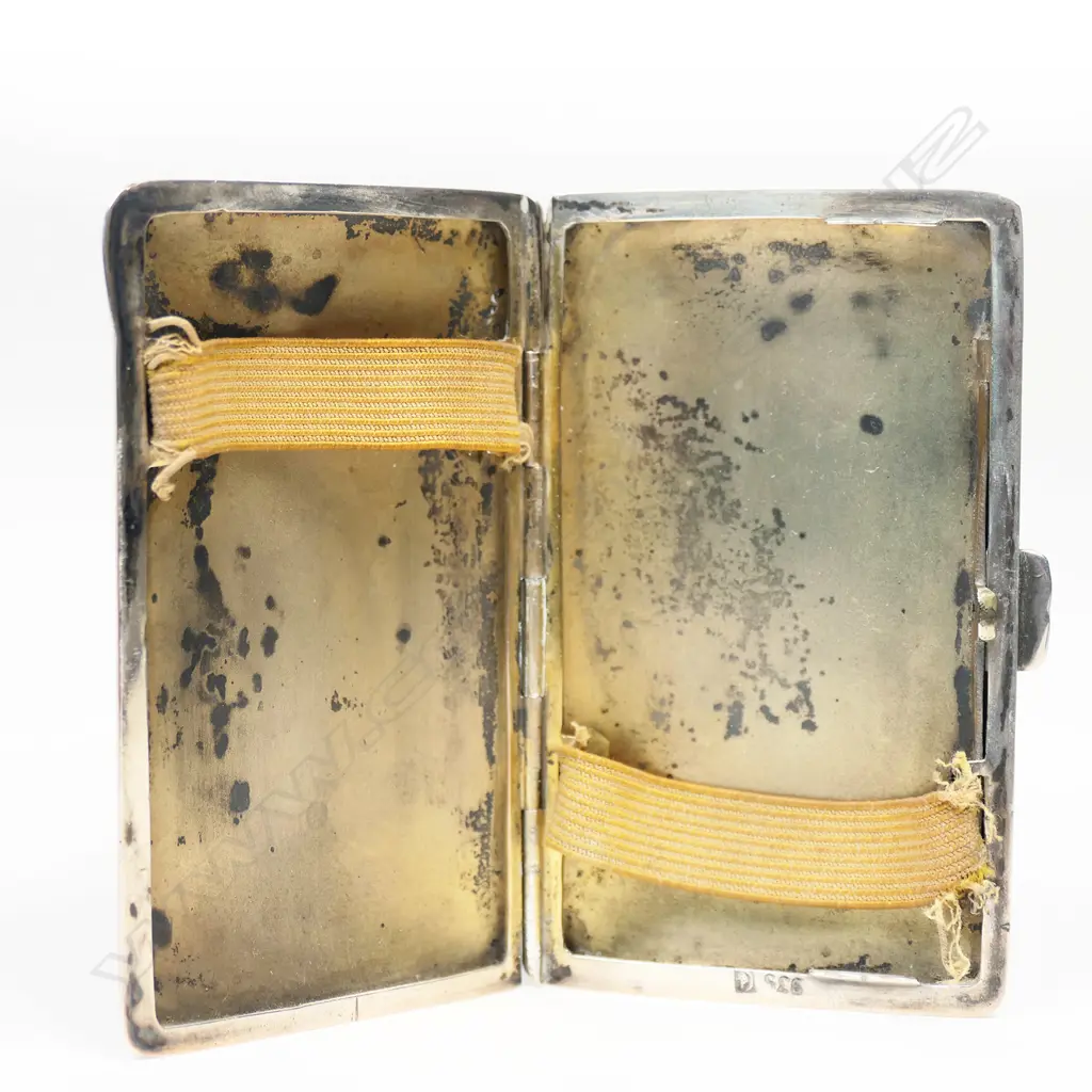 An early 1900s German 935 silver and enamel cigarette case, Image 1++
