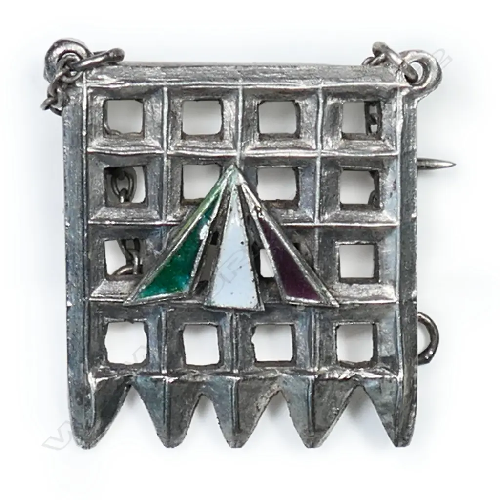 A rare Suffragette silver and enamel Holloway Prison brooch, Image 1++