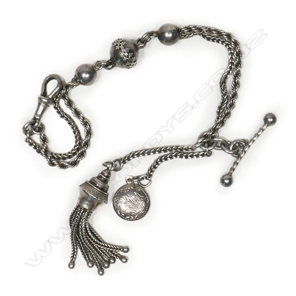 A late 19thC fancy silver ladies Albertina, Image 1++