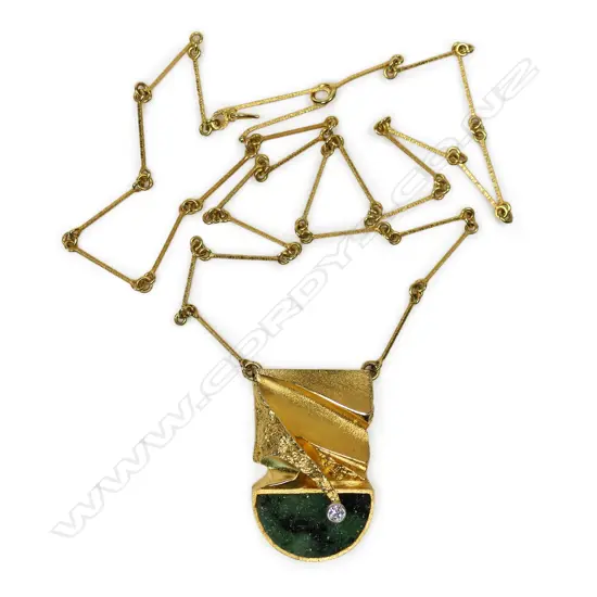 An 18ct gold Lapponia retro pendant and chain,