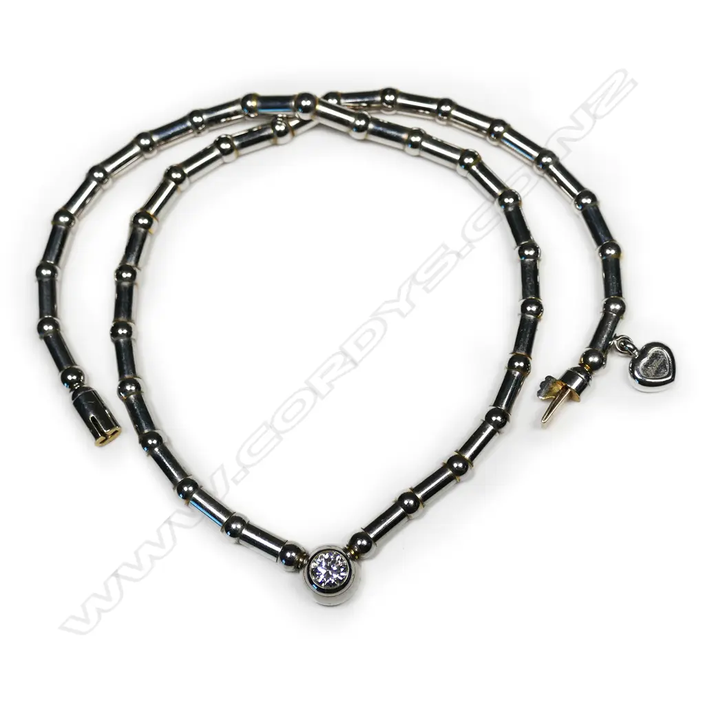 An impressive Chopard 18ct gold rhodium plated and diamond cliquet necklace, Image 1++