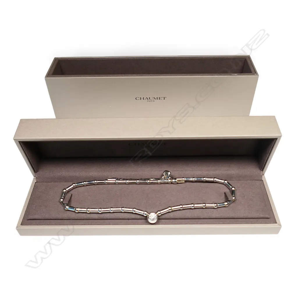 An impressive Chopard 18ct gold rhodium plated and diamond cliquet necklace, Image 1++
