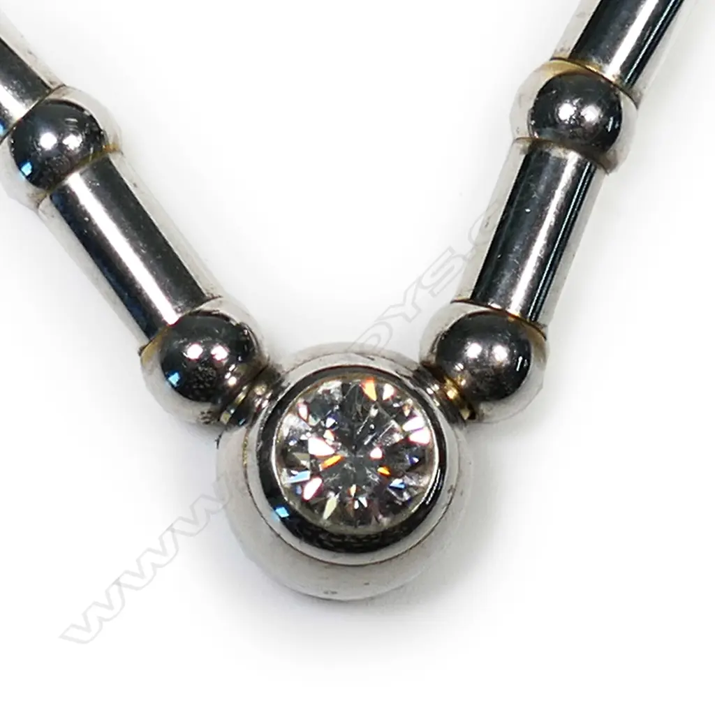 An impressive Chopard 18ct gold rhodium plated and diamond cliquet necklace, Image 1++