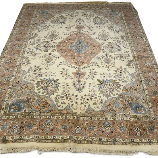 A large Iranian Tabriz wool on cotton carpet,