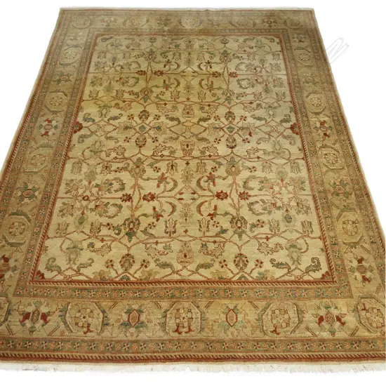 An Afghan Ziegler Chobi all-wool hand-knotted carpet 2950 x 2550mm. Some sunlight fading and other marks. Purchased May 2005 from Persian Art Gallery Crow’s Nest NSW.