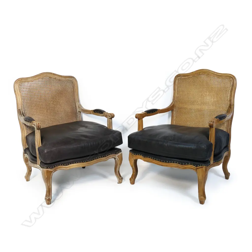 A pair of French fauteuil open elbow arm chairs, Image 1++