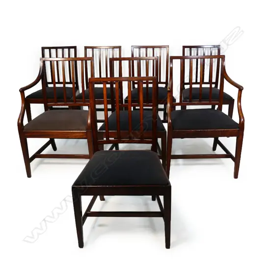 A set eight mahogany early Victorian chairs,