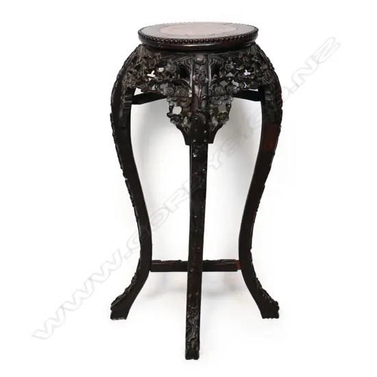A Chinese rosewood vase stand,