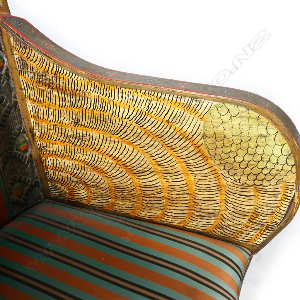 A unique early 20thC Anglo Indian Peacock chair, Image 1++