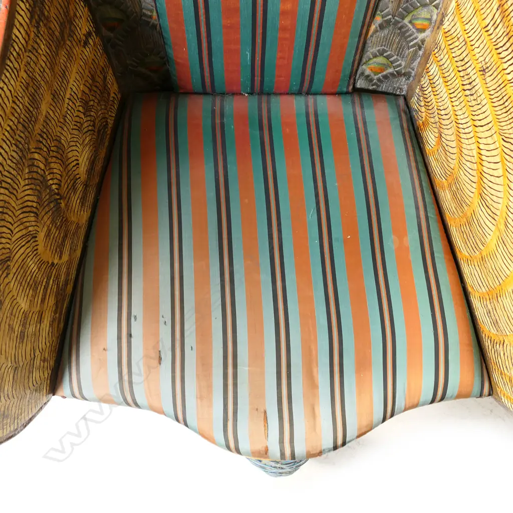 A unique early 20thC Anglo Indian Peacock chair, Image 1++