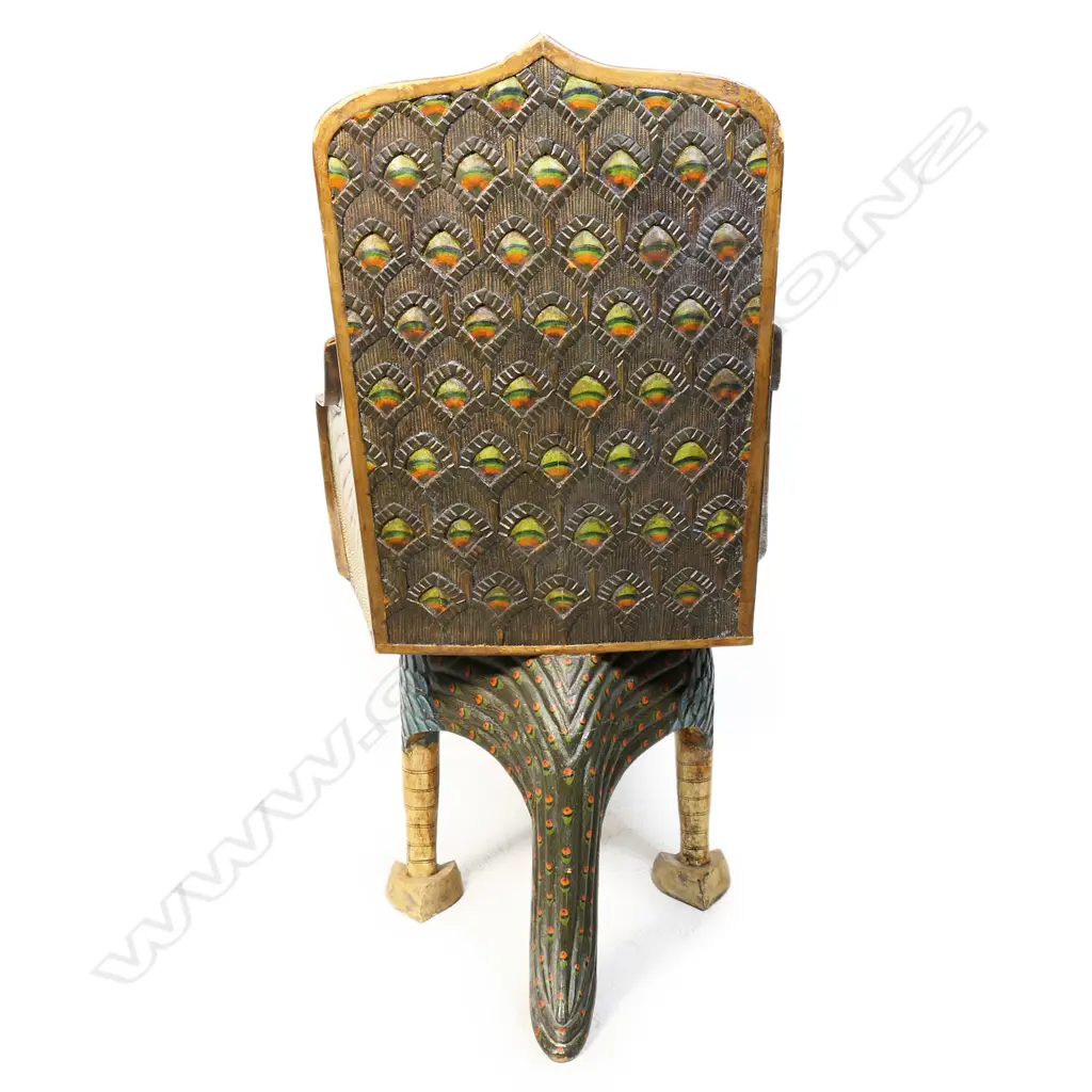 A unique early 20thC Anglo Indian Peacock chair, Image 1++