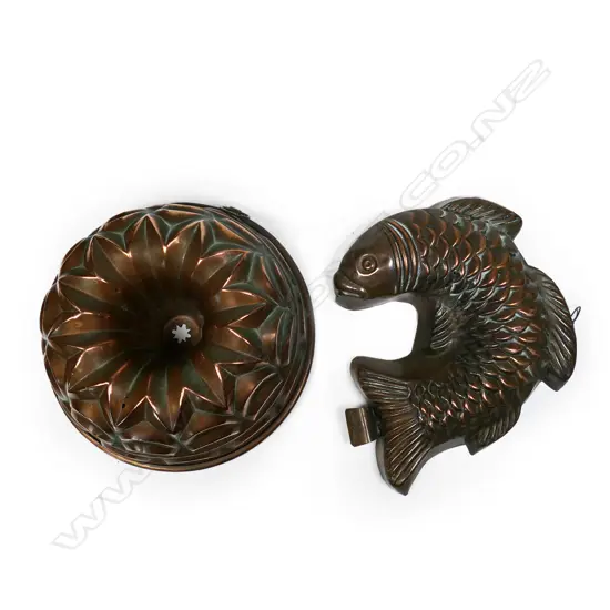 Two vintage copper moulds,