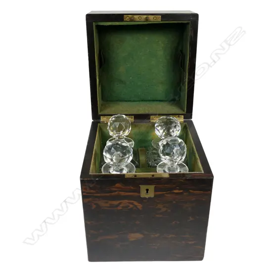 A Victorian coromandel wood decanter box,