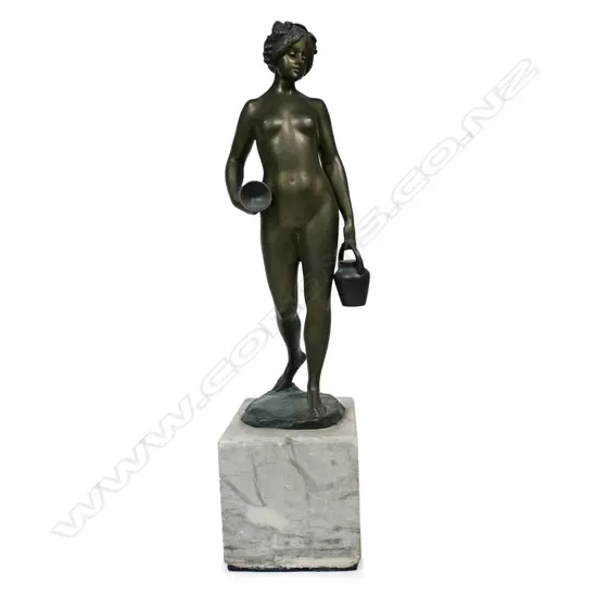 An early 1900s bronze figurine,