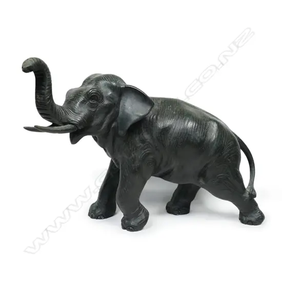 An early 1900s bronze elephant,