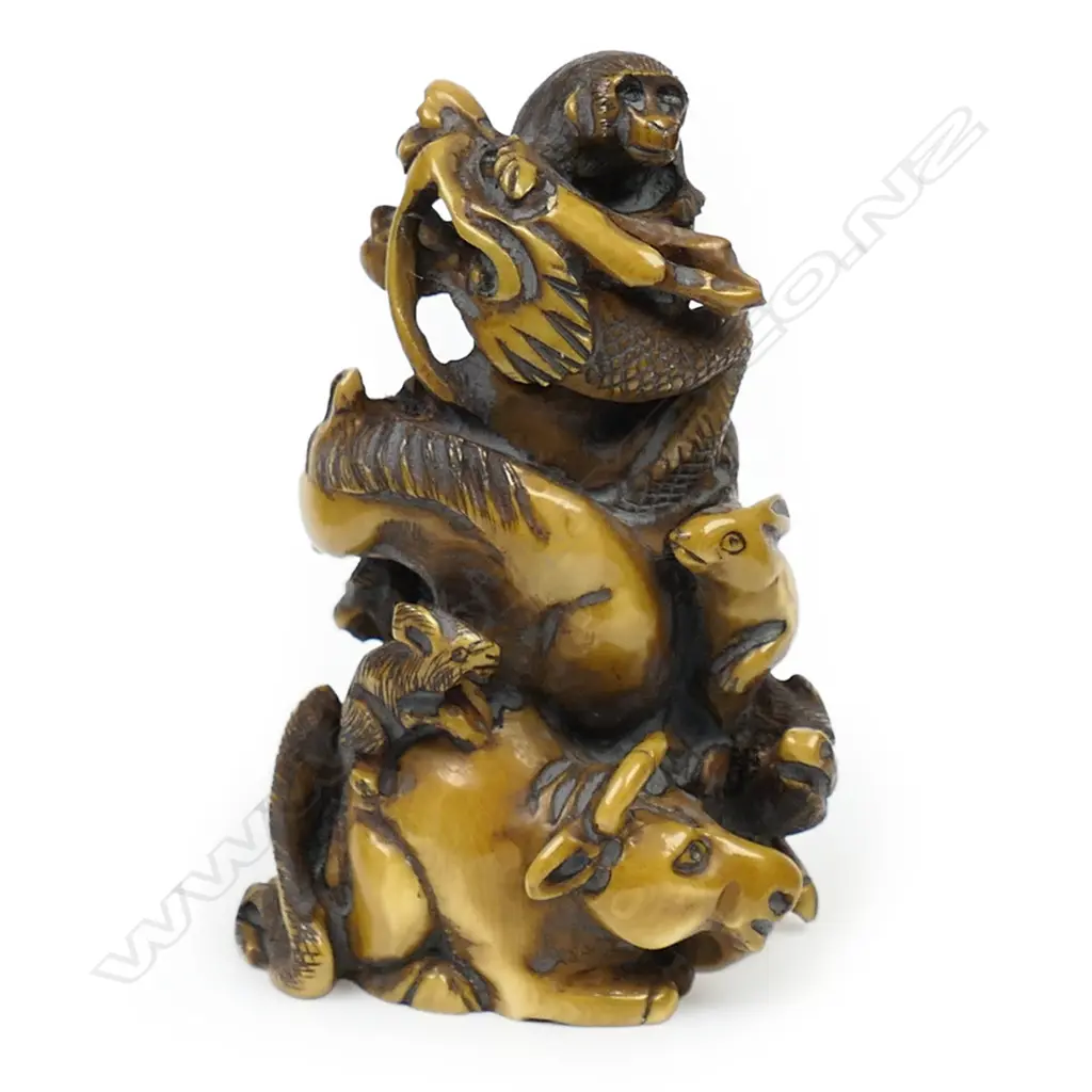 An ivory netsuke study as a Zodiac pyramid, Image 1++