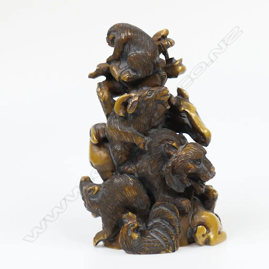 An ivory netsuke study as a Zodiac pyramid, Image 1++