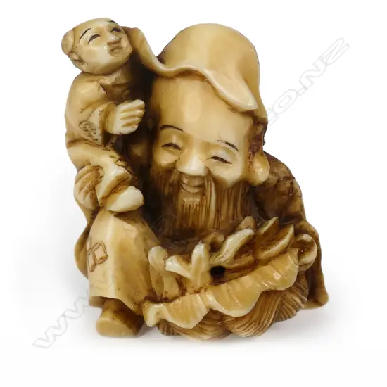 A well carved ivory netsuke study,