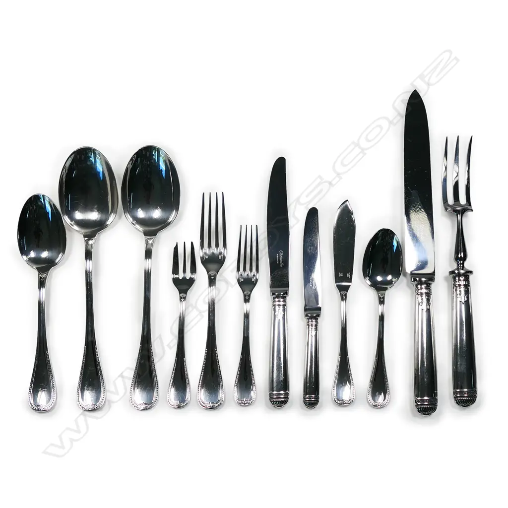 An impressive Christofle silver plate twelve place cutlery set, Image 1++