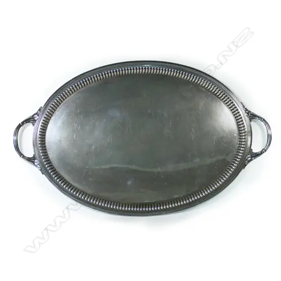 A large Victorian silver two handled tray,