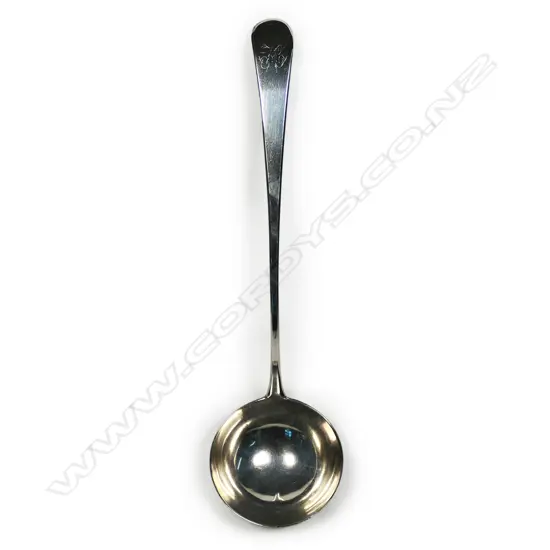 A George III silver soup ladle,