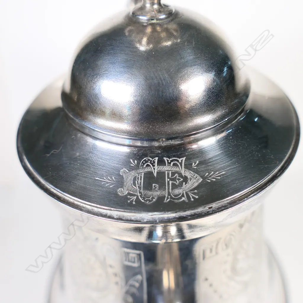 A 19thC American Schulz & Fischer sterling silver coffee pot, Image 1++