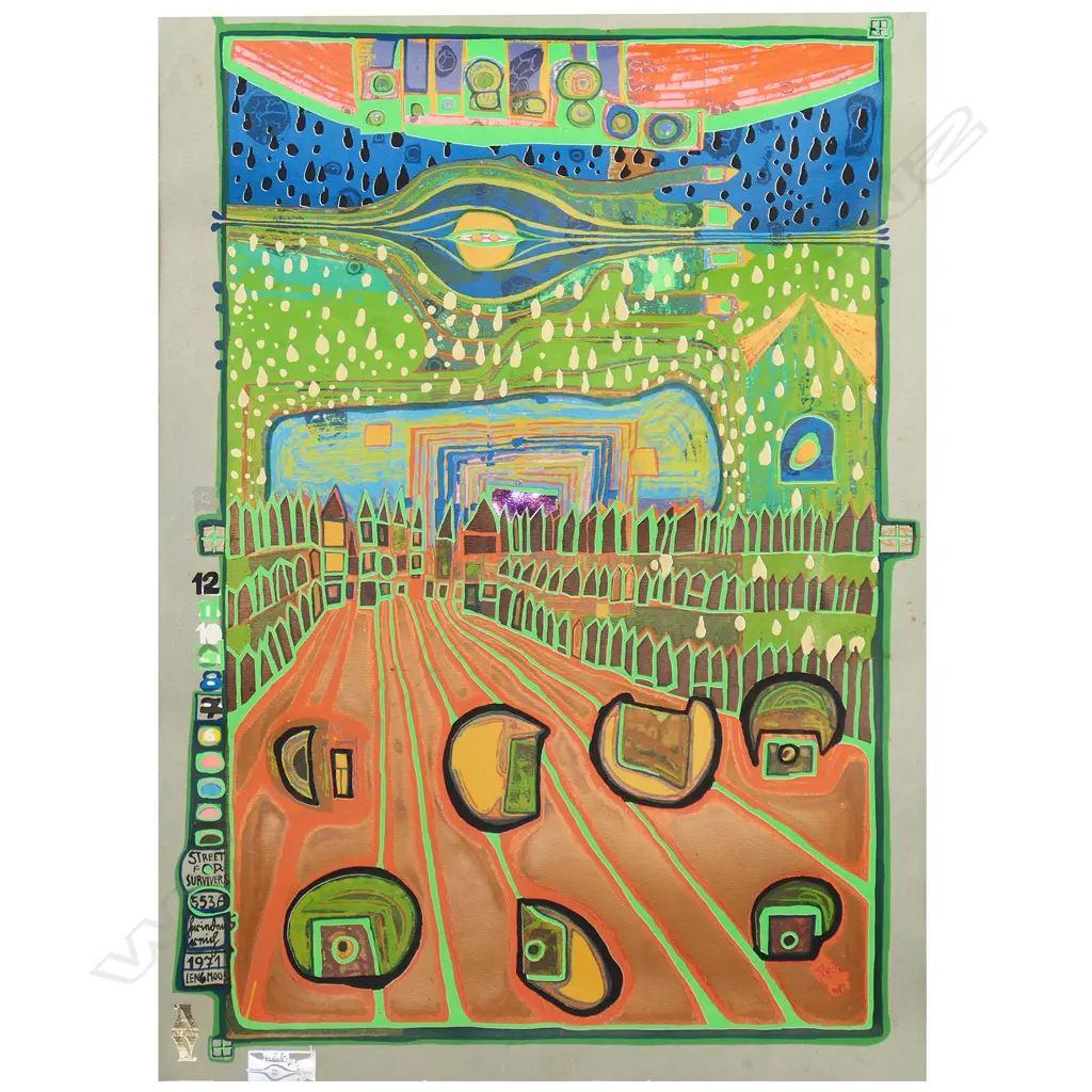 Friedensreich Hundertwasser (1928-2000), 'Street for Survivors', Image 1++