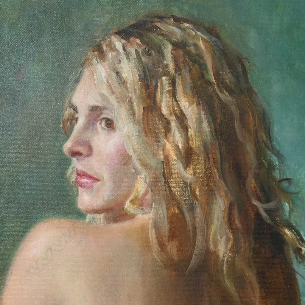 Luke Hollis (1979-) 'Morning Light' seated nude, Image 1++