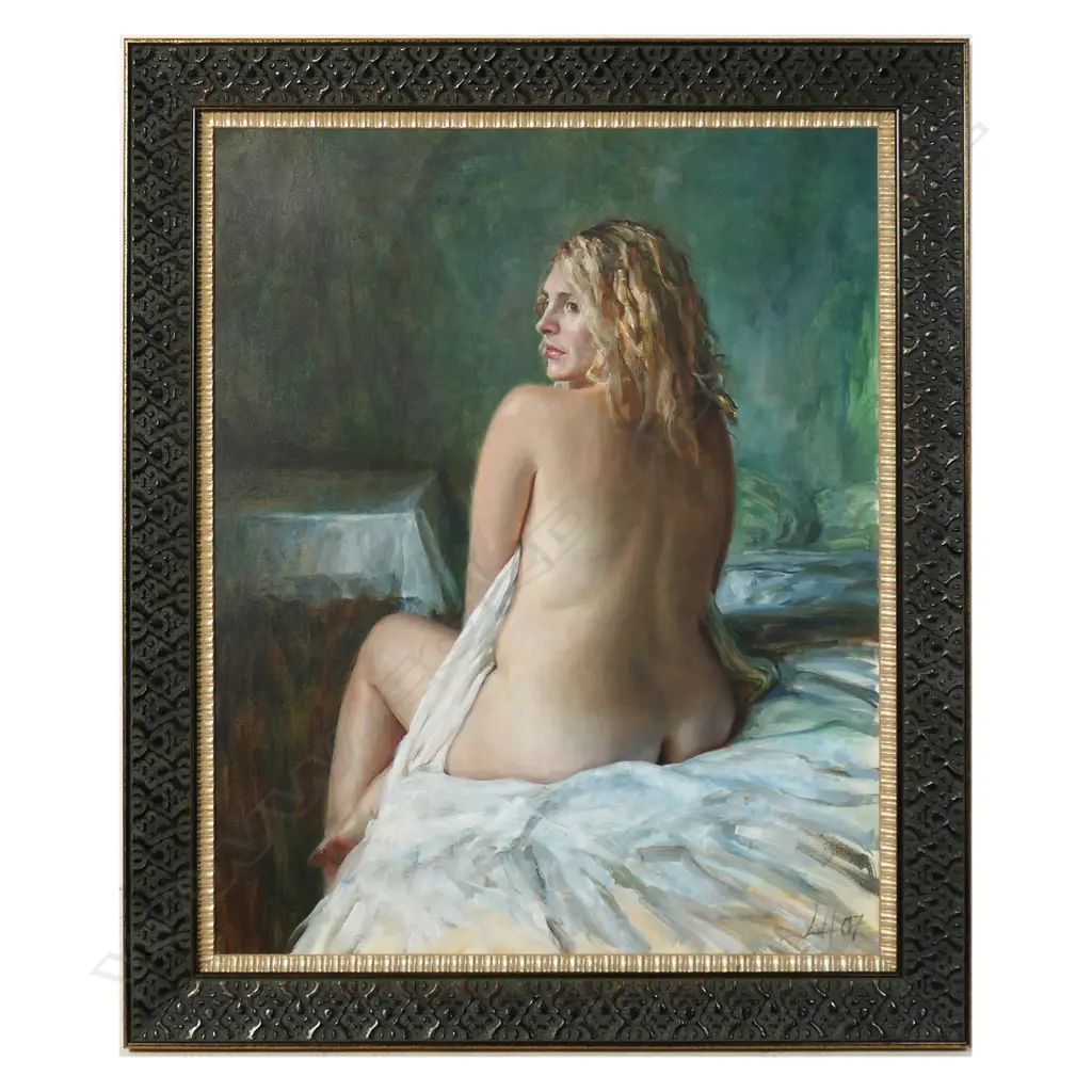 Luke Hollis (1979-) 'Morning Light' seated nude, Image 1++