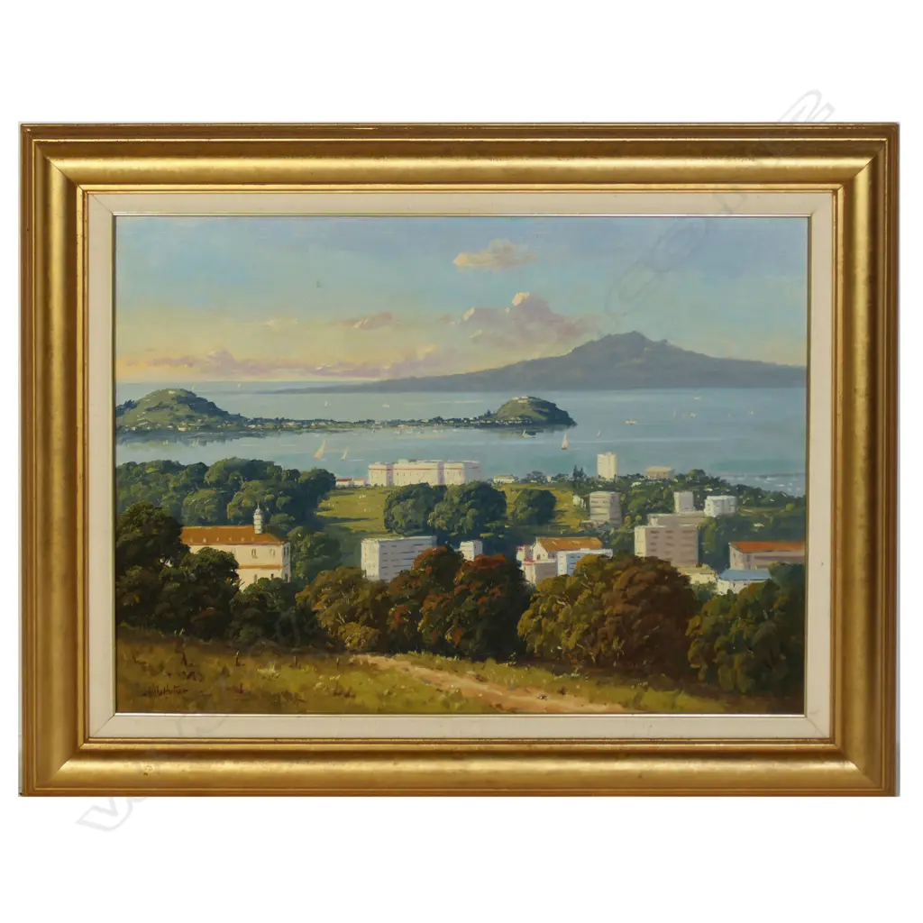 John Horton (NZ 1944- ) 'Waitemata Harbour from Mt. Eden', Image 1++