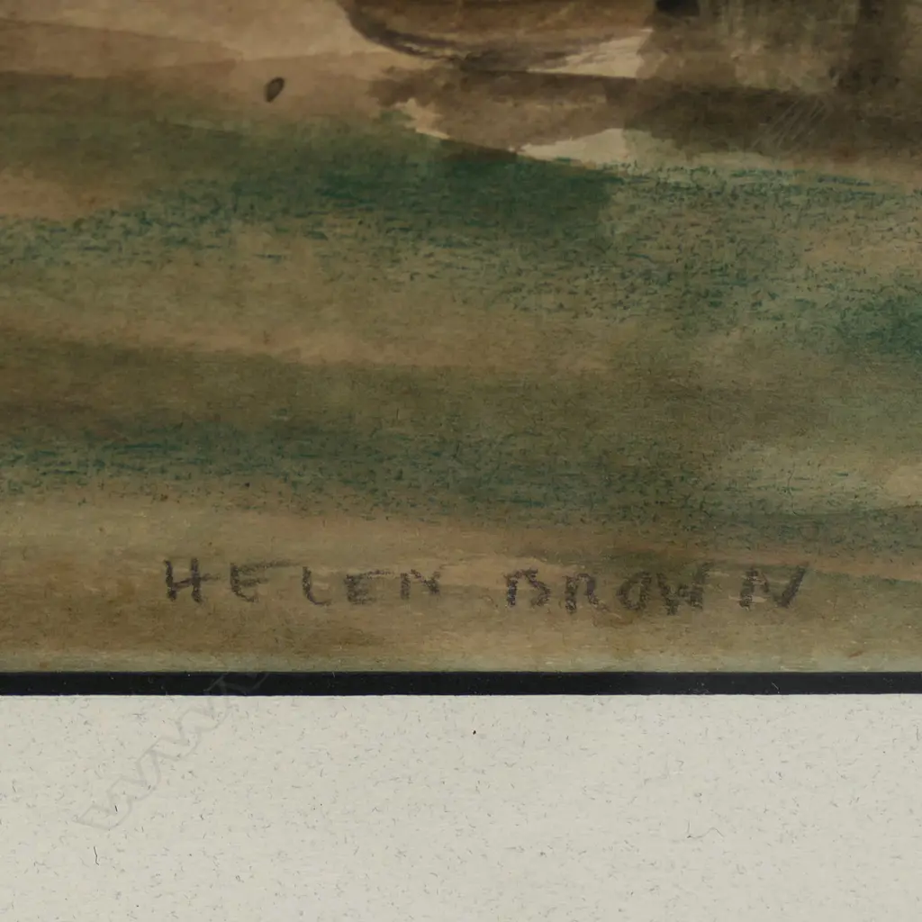 Helen Brown (NZ (1917-86) 'Back of Old Buildings, Image 1++