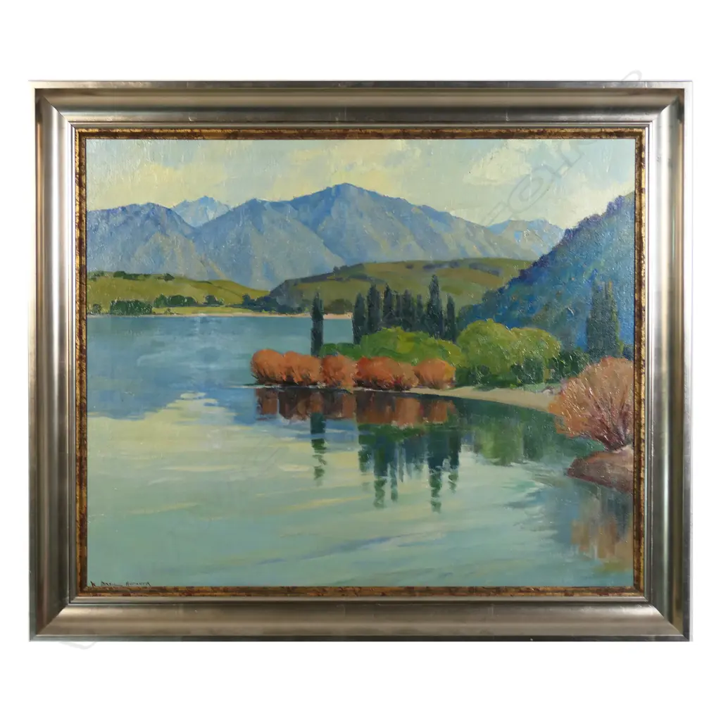 W. Basil Honour (NZ 1897-1988) Lake Scene, Image 1++