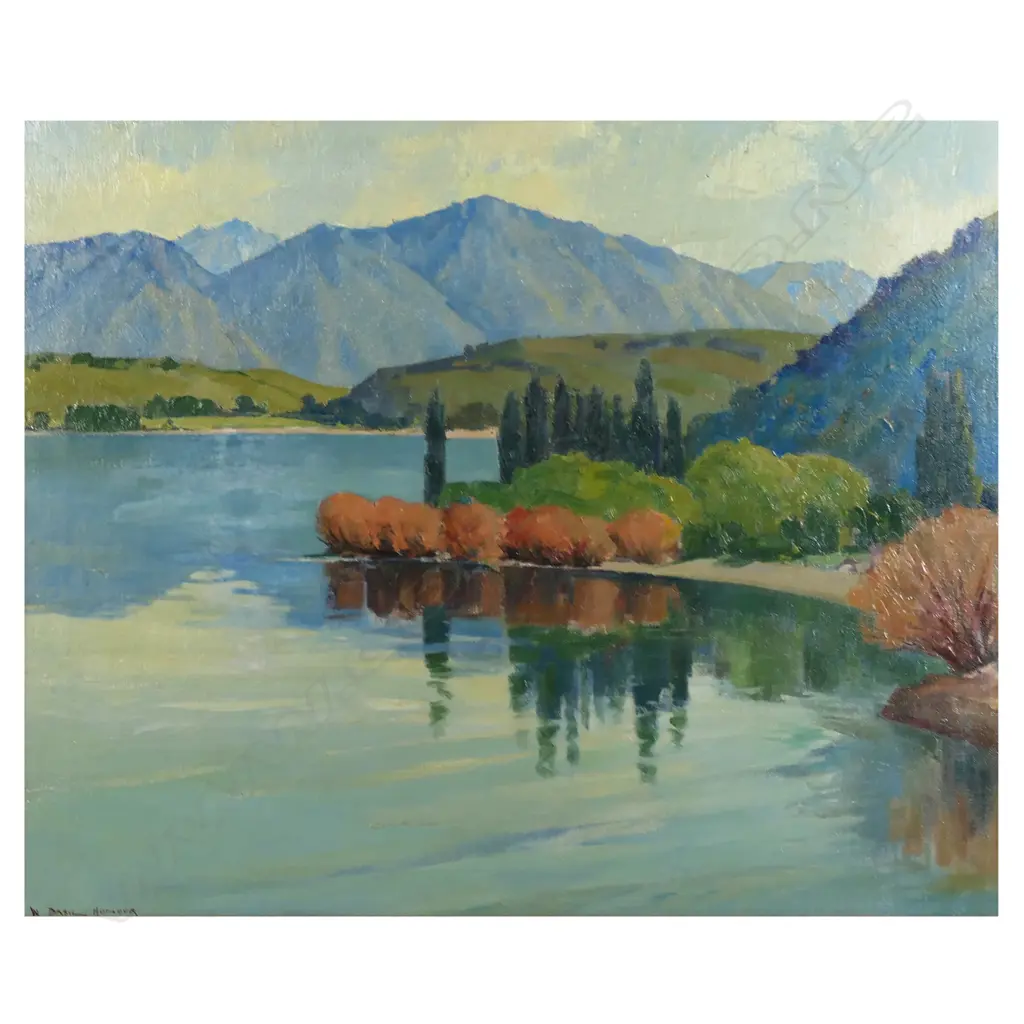 W. Basil Honour (NZ 1897-1988) Lake Scene, Image 1++