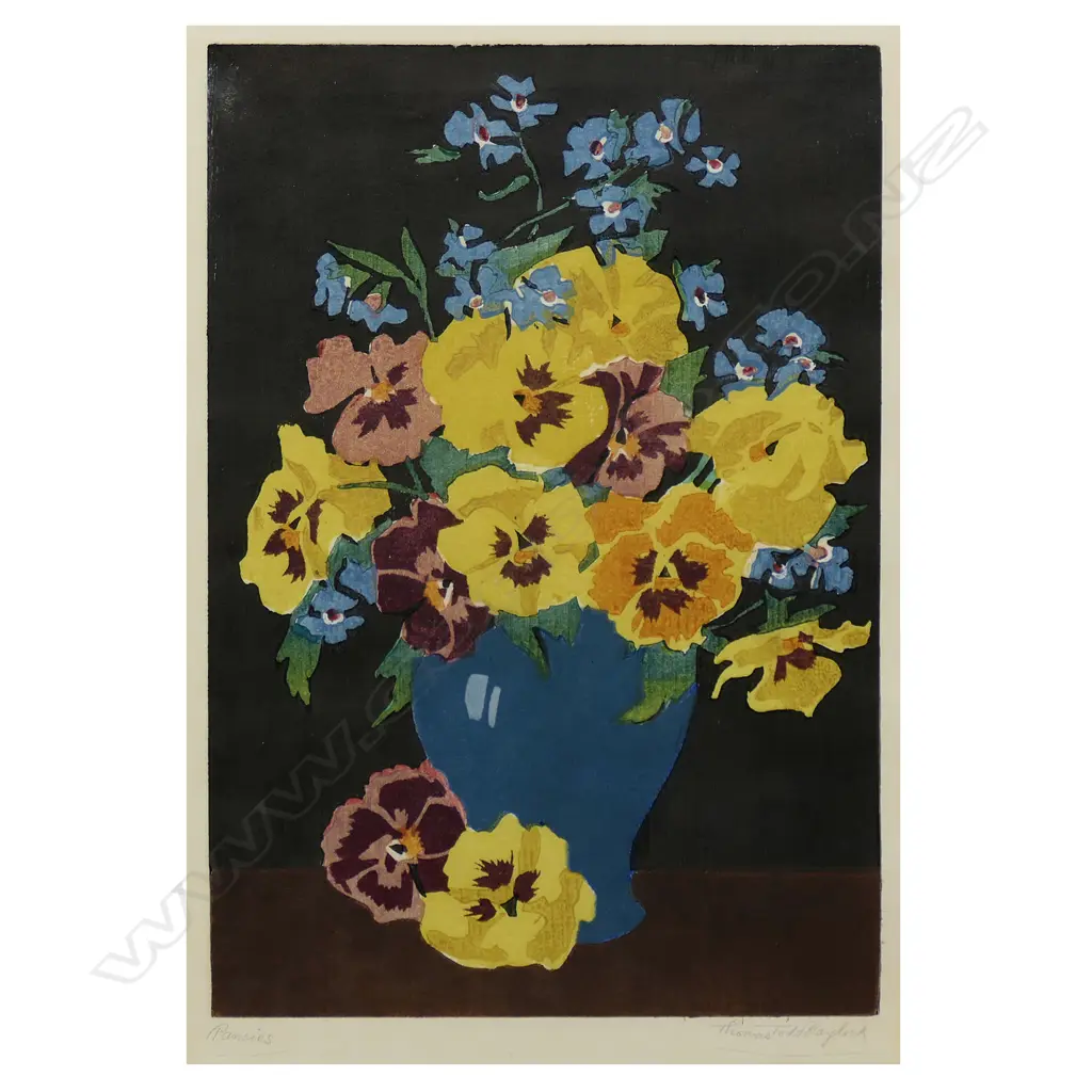 Thomas Todd Blaylock (UK 1876-1929) 'Pansies', Image 1++