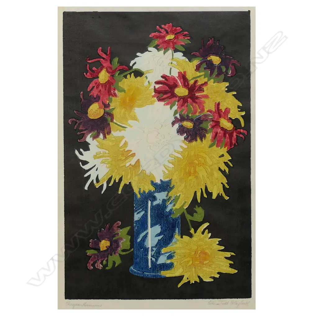 Thomas Todd Blaylock (UK 1876-1929) 'Chrysanthemums', Image 1++