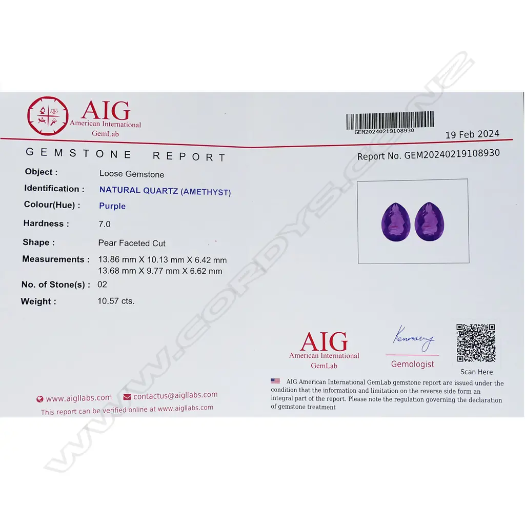 A pair of amethyst gemstones, Image 1++