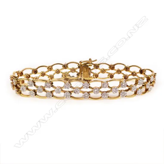 An 18ct gold and diamond bracelet,
