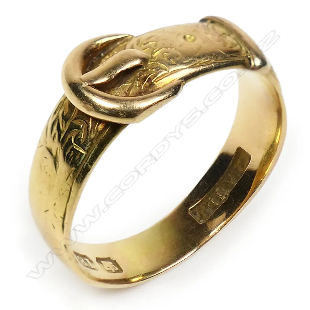 A Victorian 18ct yellow gold buckle ring, Image 1++