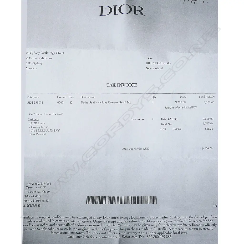 A French Dior 18ct gold, enameled and gemstone set ring, Image 1++