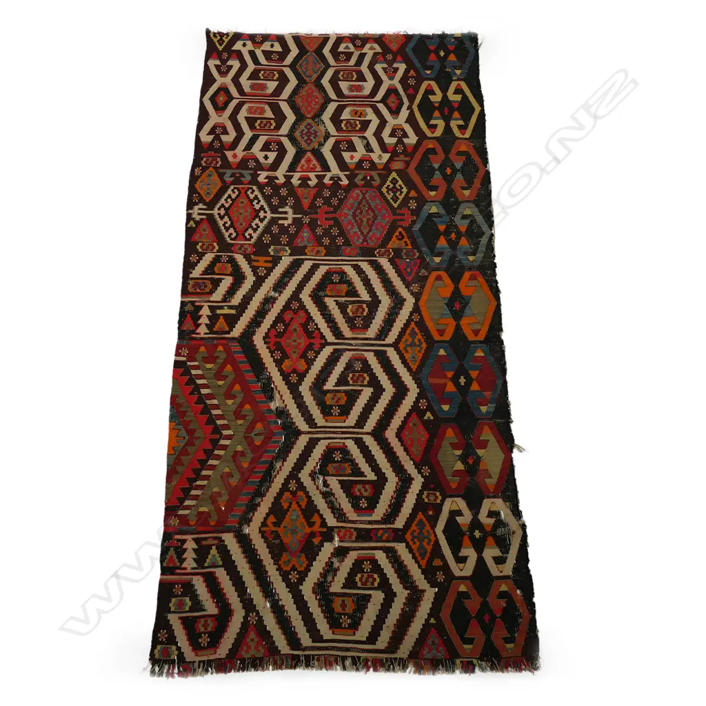 A rare antique Turkish kelim pattern sampler rug, Image 1++