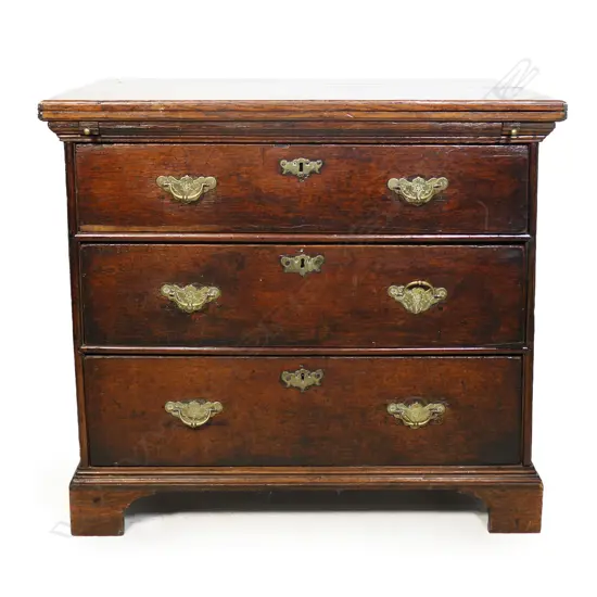 An 18thC Georgian oak bachelor's chest,