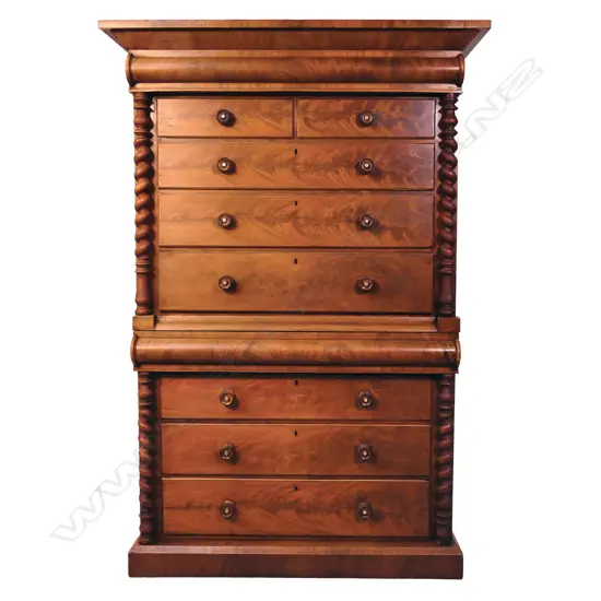 An uncommon Victorian chest on chest,