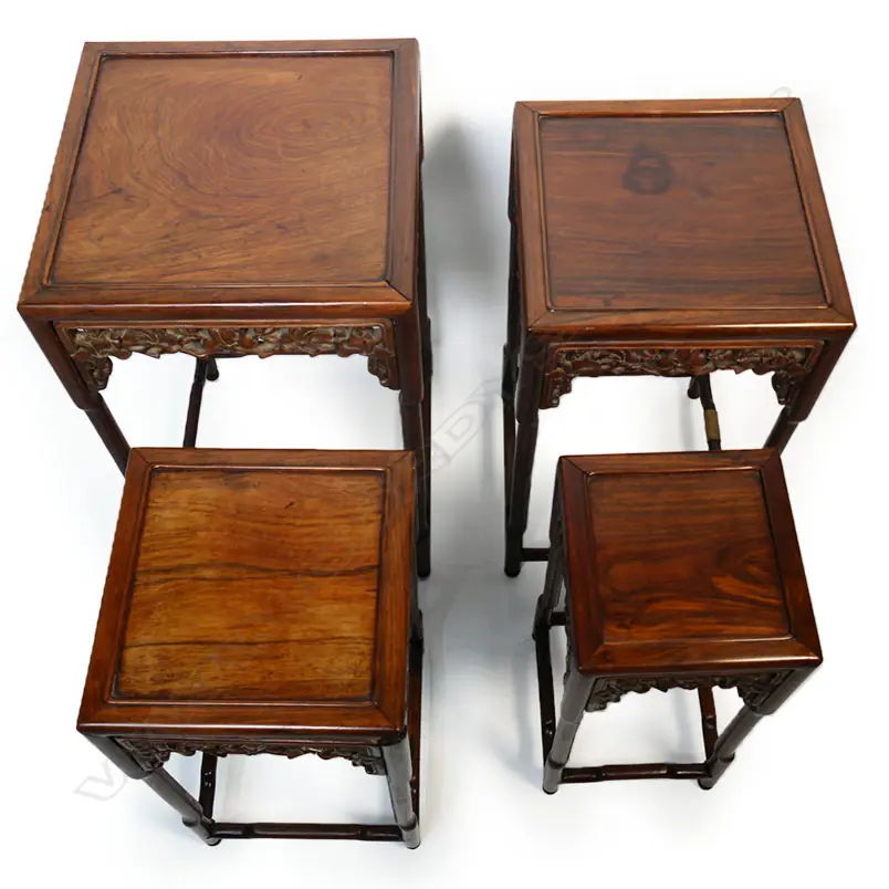 A Chinese hardwood nest of tables, Image 1++