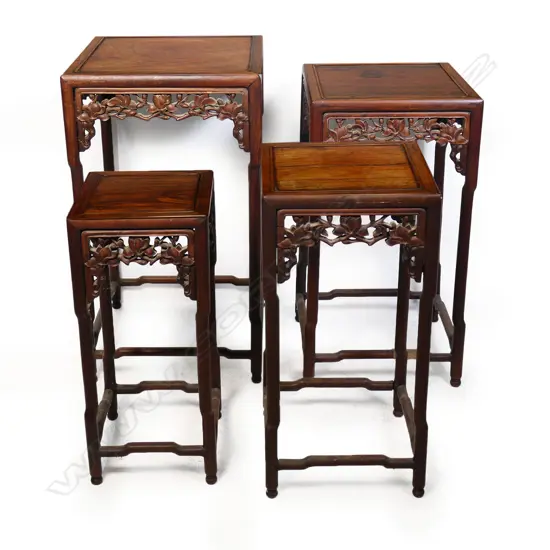 A Chinese hardwood nest of tables,