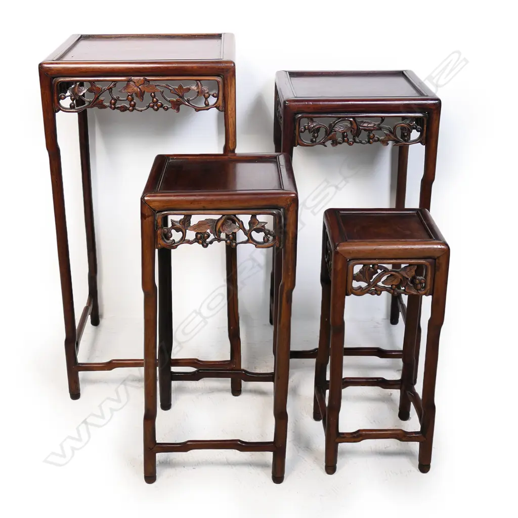 A Chinese hardwood nest of tables, Image 1++