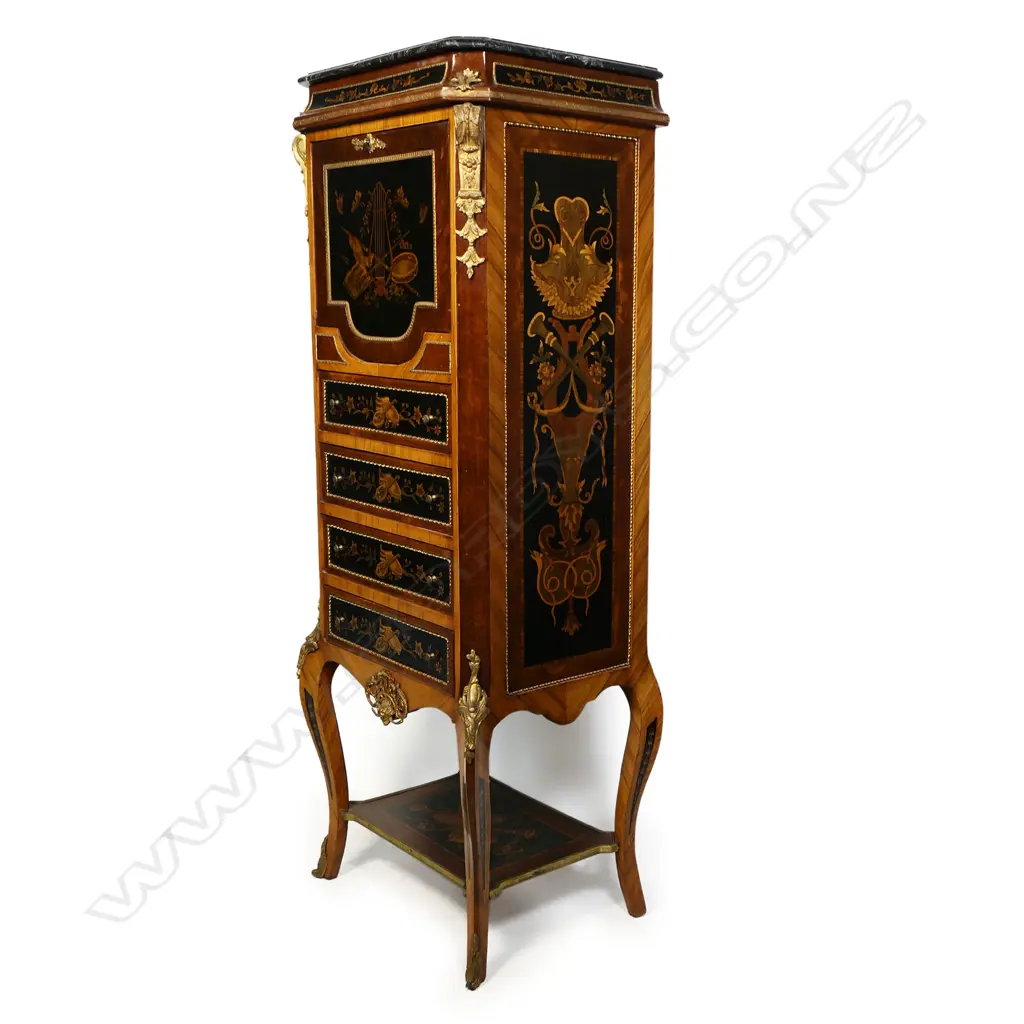 A 19thC French secretaire/music cabinet, Image 1++
