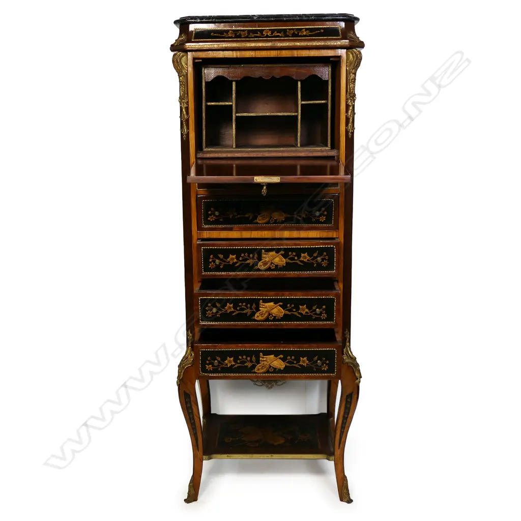 A 19thC French secretaire/music cabinet, Image 1++