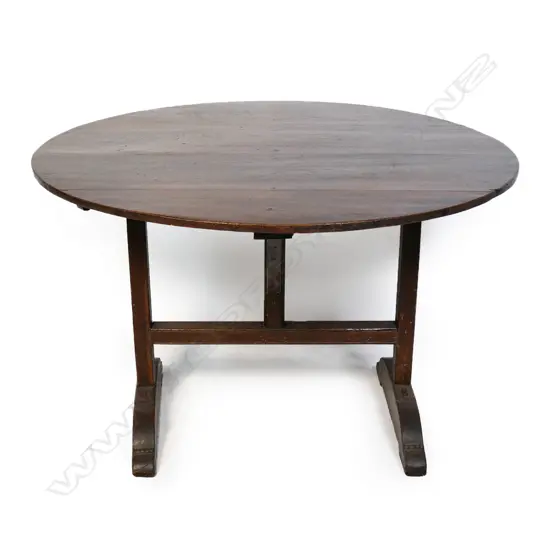 A 19thC French oak wine tasting table,